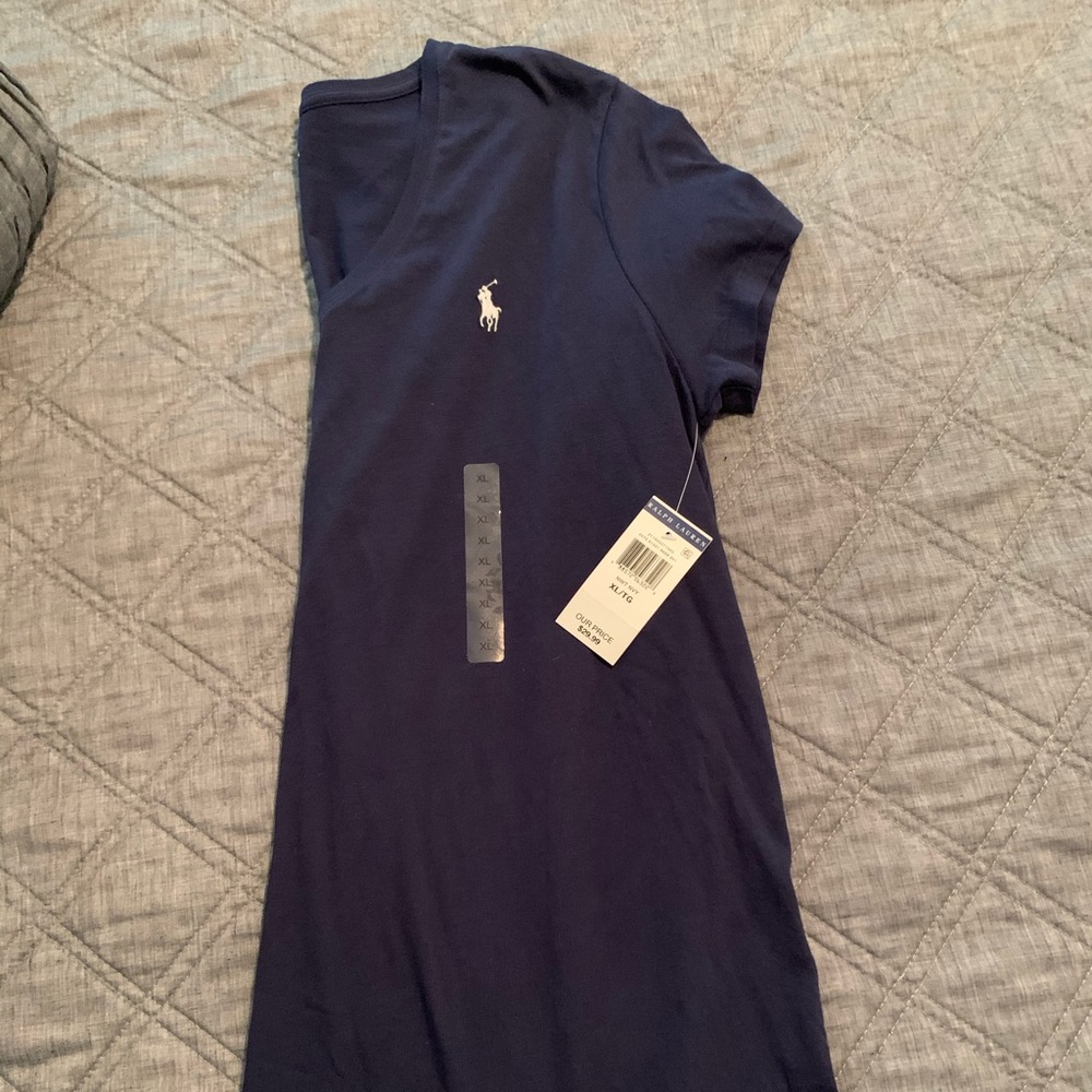 Ralph Lauren V-Neck Navy Tee